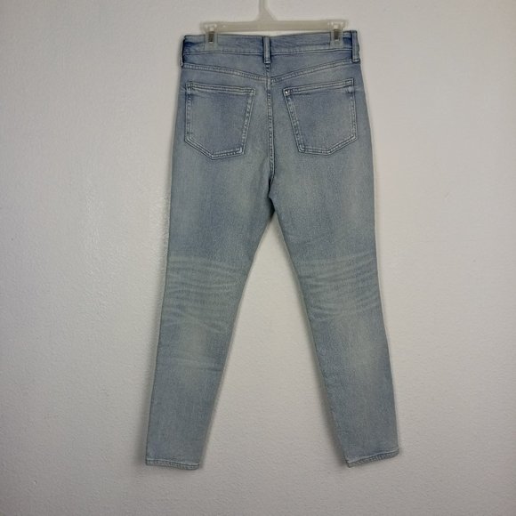 H&M Skinny Fit Distressed Jeans Womens Size 30 High Rise comfort Stretch Blue - Picture 4 of 12